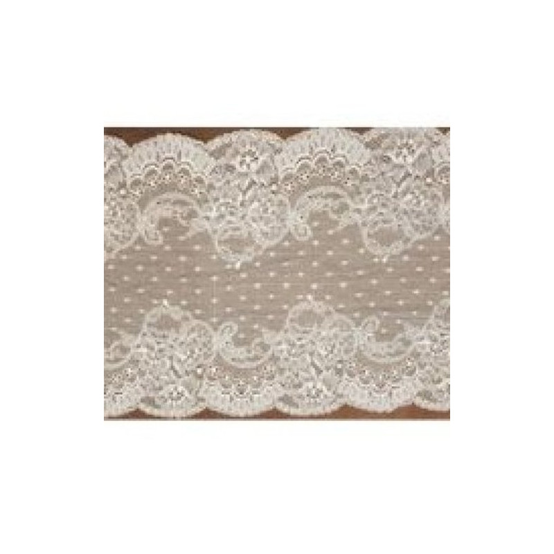 dentelle de calais leavers peach 18 cm