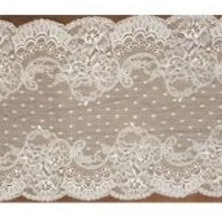 dentelle de calais leavers peach 18 cm