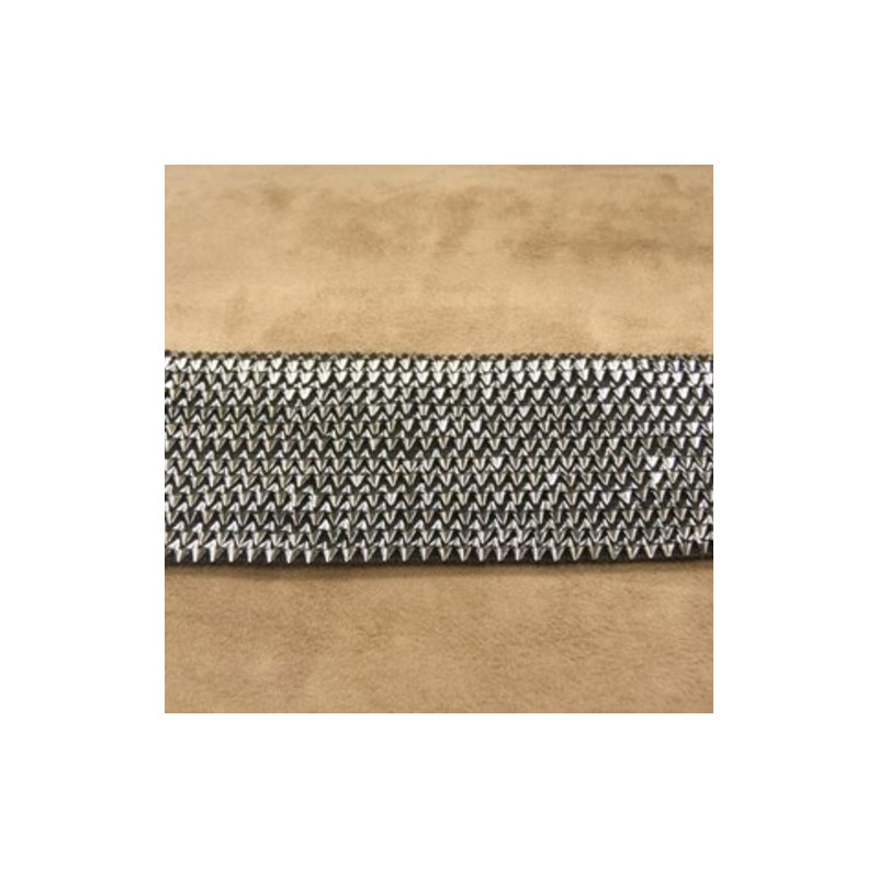 Ruban Paillette Scintillante Stretch Base Noir  Argent 60 mm