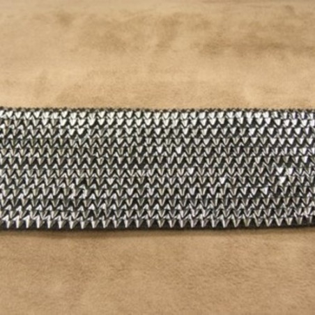 Ruban Paillette Scintillante Stretch Base Noir  Argent 60 mm