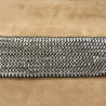 Ruban Paillette Scintillante Stretch Base Noir  Argent 60 mm