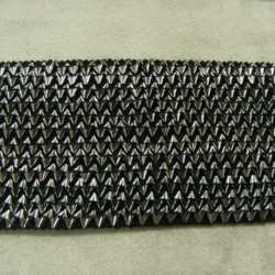 Ruban Paillette Scintillante Stretch Base Noir  Argent 60 mm