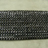 Ruban Paillette Scintillante Stretch Base Noir  Argent 60 mm