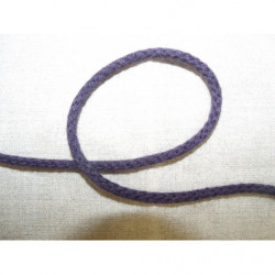 cordon polyester & coton- 4mm- violet