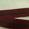 Déstockage Sangle Polyester Lanière Verte sur Fond Bordeaux 20 mm – Au mètre, lot 5 m ou 20 m
