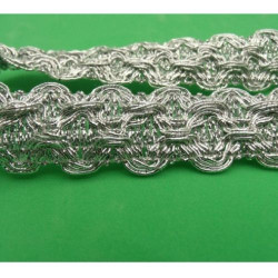 Ruban Pailleté Argent  25 mm