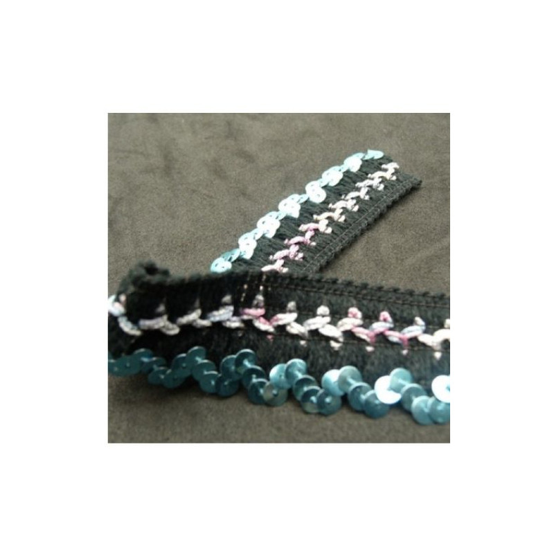 Ruban Pailleté Noir 28 mm