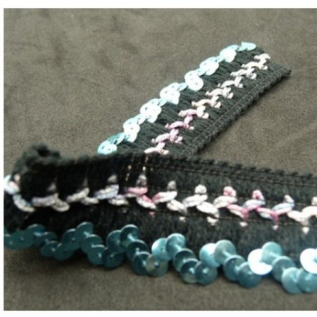 Ruban Pailleté Noir 28 mm