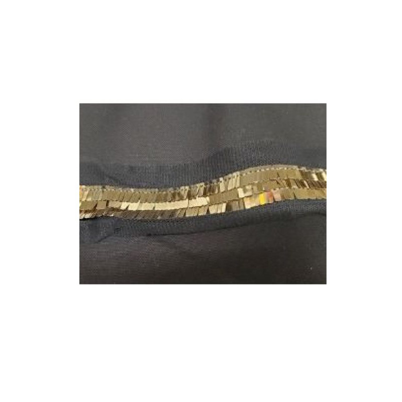 ruban paillette doré monté sur tulle, largeur paillette 3 cm / largeur totale 6  cm