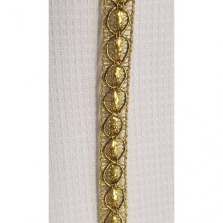 Galon Pailleté 8 mm  En Lurex Doré