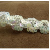 Ruban Pailleté Blanc Et Bleu Clair Sequin Nacré 20 mm