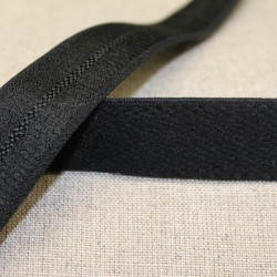 ruban elastique élasthanne face velours noir 20 mm