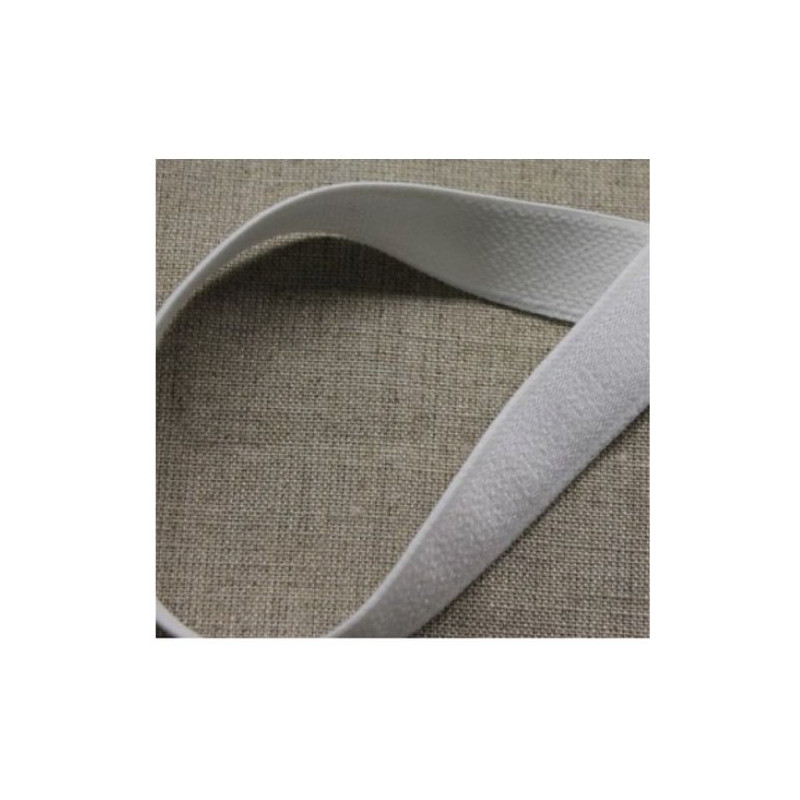 Ruban elastique élasthanne  face velours blanc 20 mm