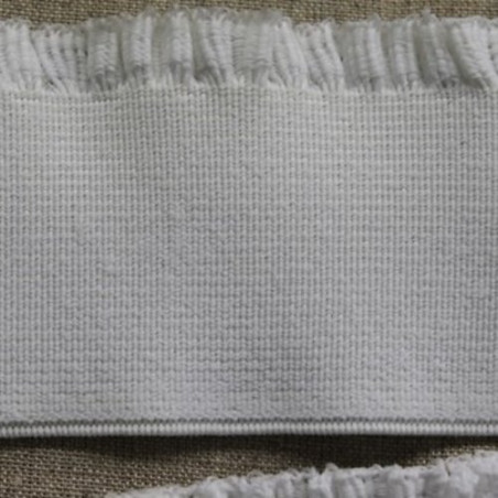 ruban elastique élasthanne froufrou blanc 50 mm