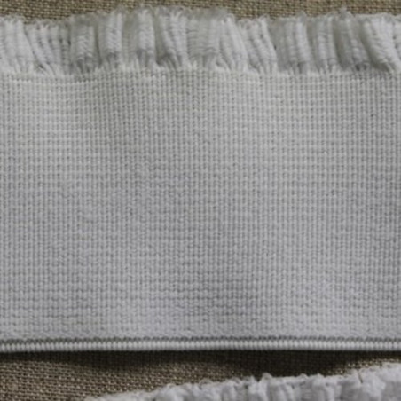 ruban elastique élasthanne froufrou blanc,50 mm