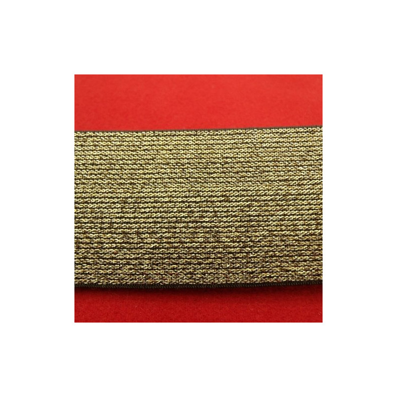 RUBAN ELASTIQUE doré mat 50 mm