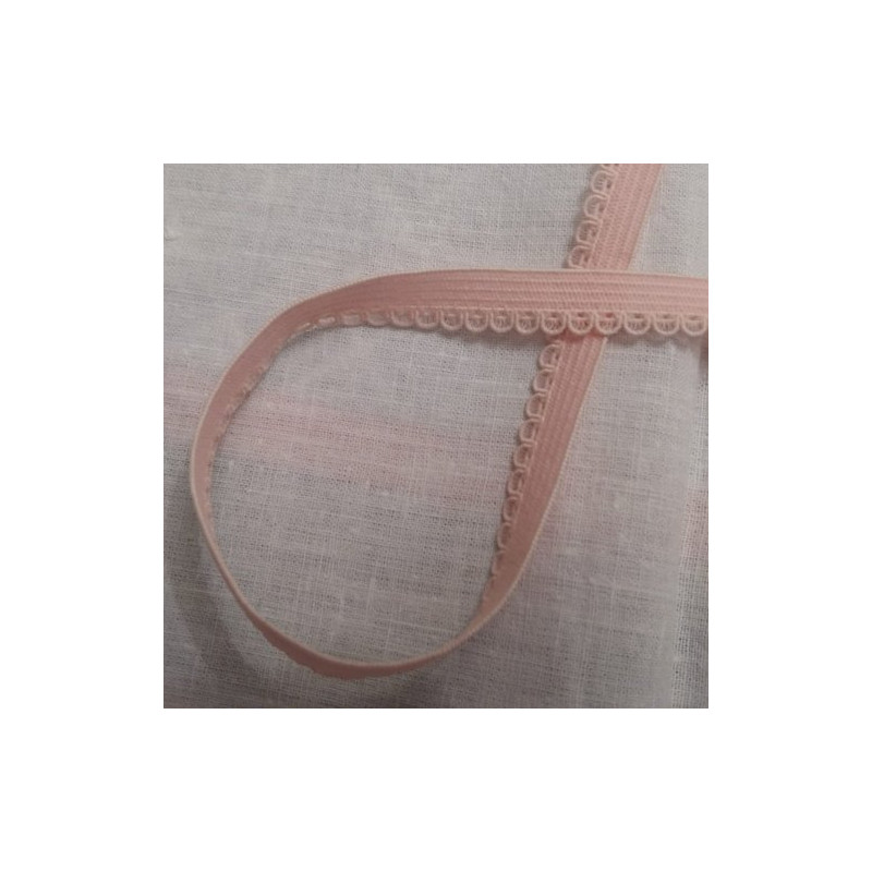 LOT DE 3 METRES élastique dentelé rose  9 mm