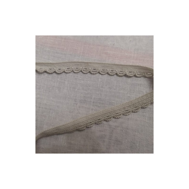élastique dentelé gris perlé ,9 mm