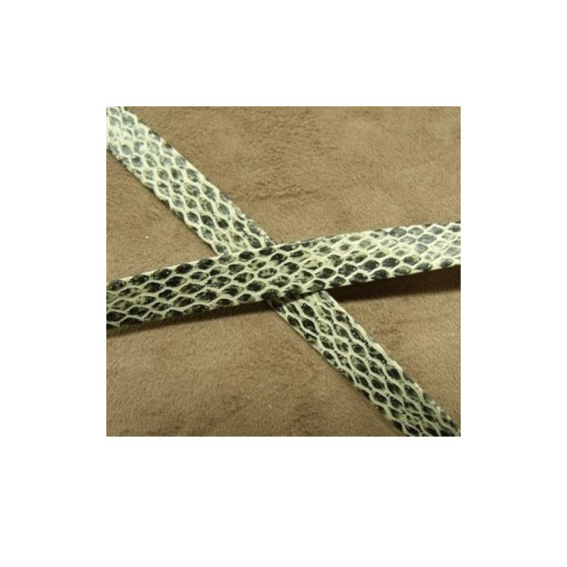 Ruban Simili Cuir /Skai  Python Gris 12 mm
