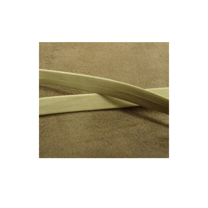 Ruban Simili Cuir/ Skai Replié Beige Clair 7 mm