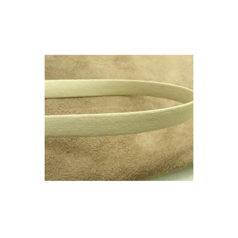 Ruban Simili Cuir/  Skai Replié Beige Clair 5 mm