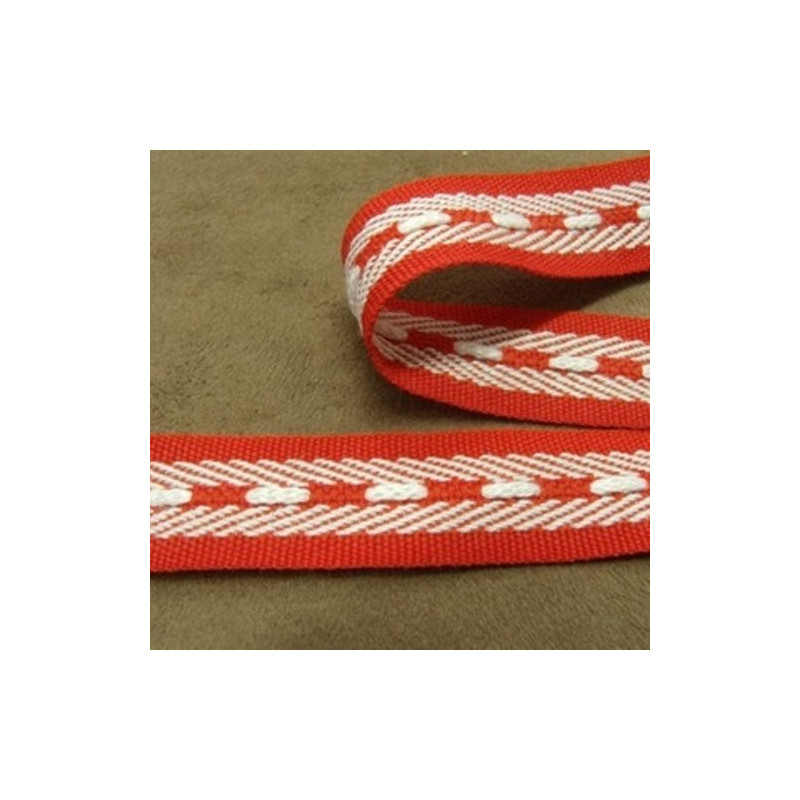 Déstockage Ruban Sangle Polyester Rouge et Blanc 20 mm – Au mètre, lot 5 m ou 20 m