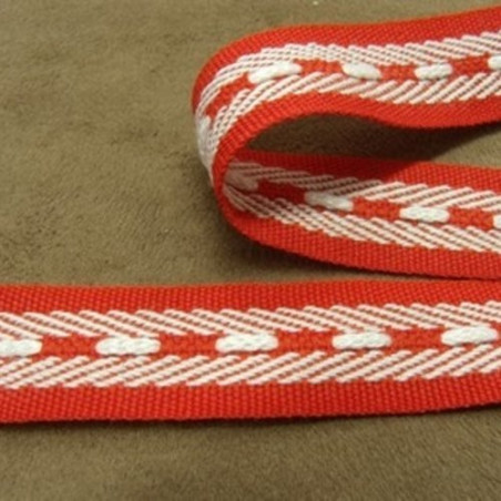 Déstockage Ruban Sangle Polyester Rouge et Blanc 20 mm – Au mètre, lot 5 m ou 20 m
