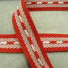 Ruban Sangle Polyester Rouge Et Blanc 20 mm
