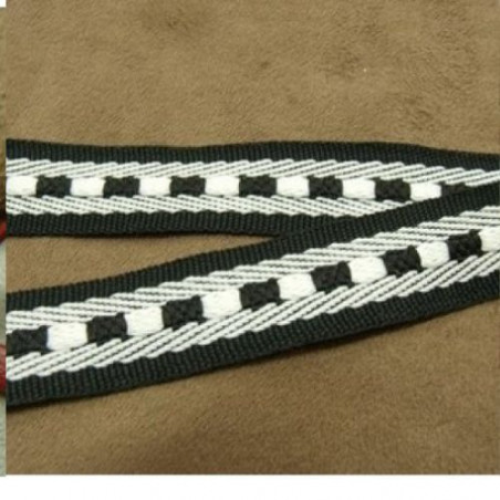 Déstockage Ruban Sangle Noir et Blanc 20 mm – Au mètre, lot 5 m ou 20 m