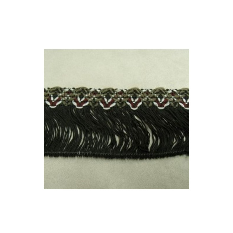 Ruban Frange Polyester Noir Et Blanc 7 cm