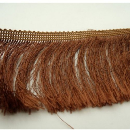 Ruban Frange Marron Viscose 7 cm