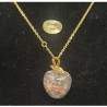 Collier avec chainette métal doré motif pomme en pierre naturelle léopard skin