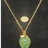 Collier avec chainette métal doré motif pomme en pierre naturelle africa jade