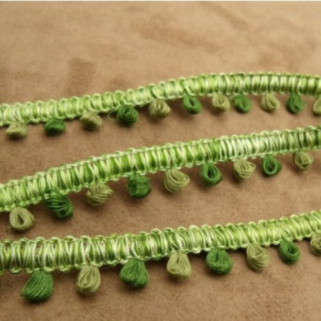 Ruban Petite Frange Verte 15 mm