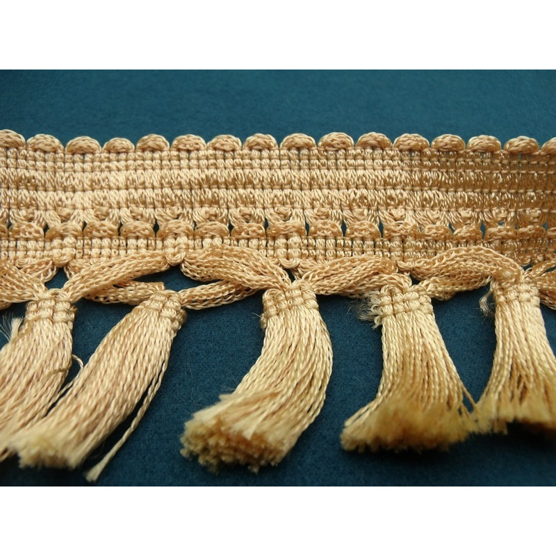 ruban avec pompon - beige / rosé