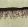 RUBAN FRANGE PERLES  ROCAILLE PARME,HAUTEUR TOTALE 45 mm