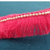 ruban frange perlé nacré rose fushia 25 mm