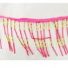 ruban frange perlé rose indien hauteur total 8 cm/hauteur perle 7 cm