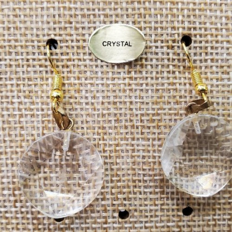 paire de boucle d'oreille en pierre naturelle et pierre semi précieuse crystal