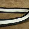 RUBAN GROS GRAIN polyester noir & blanc 15 mm