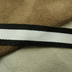 RUBAN GROS GRAIN polyester noir & blanc 15 mm