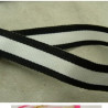 RUBAN GROS GRAIN polyester noir & blanc 15 mm