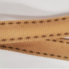 LOT DE 4 METRES ruban gros grain saumon surpiqué beige 15 mm