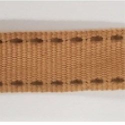 LOT DE 4 METRES ruban gros grain saumon surpiqué beige 15 mm