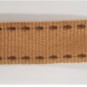 LOT DE 4 METRES ruban gros grain saumon surpiqué beige 15 mm