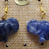 paire de boucle d'oreille pierre naturelle et pierre semi précieuse sodalite