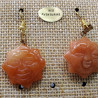 paire de boucle d'oreille pierre naturelle et pierre semi précieuse red aventurine