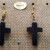 paire de boucle d'oreille pierre naturelle et pierre semi précieuse hematite