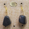 paire de boucle d'oreille en pierre semi précieuse en forme diverses black stone