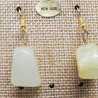 paire de boucle d'oreille en pierre semi précieuse en forme diverses new jade